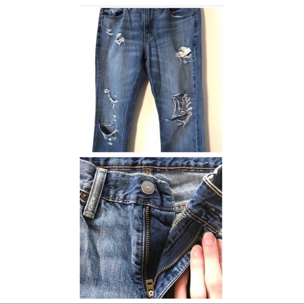 Levi’s Denim Custom Distressed Straight Leg 511 - Picture 8 of 12